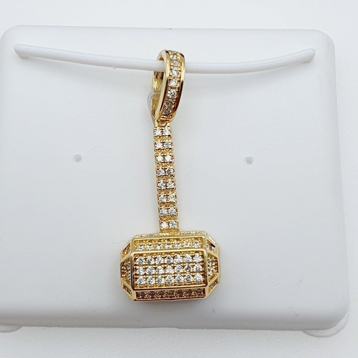 14K Gold Plated Cubic Zircon Pendant, INUS1BR062