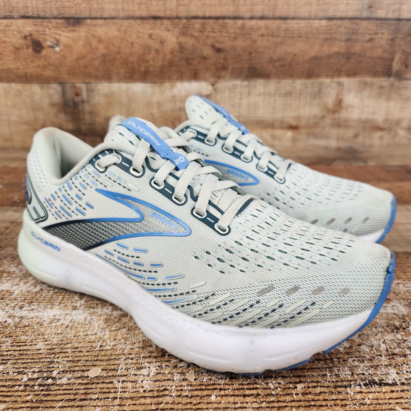 Brooks Glycerin 20 Women's Sz 8.5 Blue Glass Athletic Running Train Sneaker Shoe