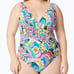 Bleu by Rod Beattie Keyhole Ruched Side Swimsuit Plus Size 20W NWT