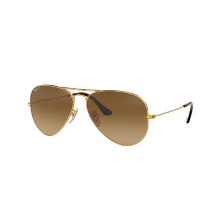 Ray-Ban Original Aviator Polarized Glass Sunglasses - Polished Gold/Brown Gradie