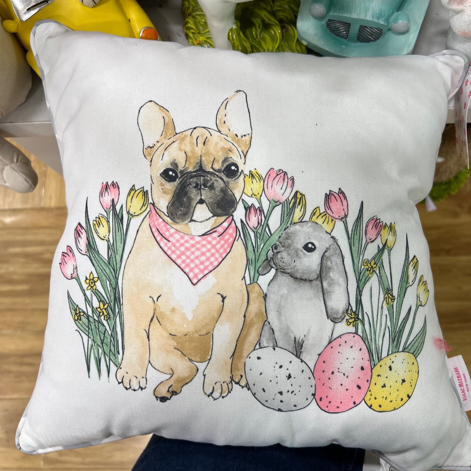 2 pug easter bunny pillows !