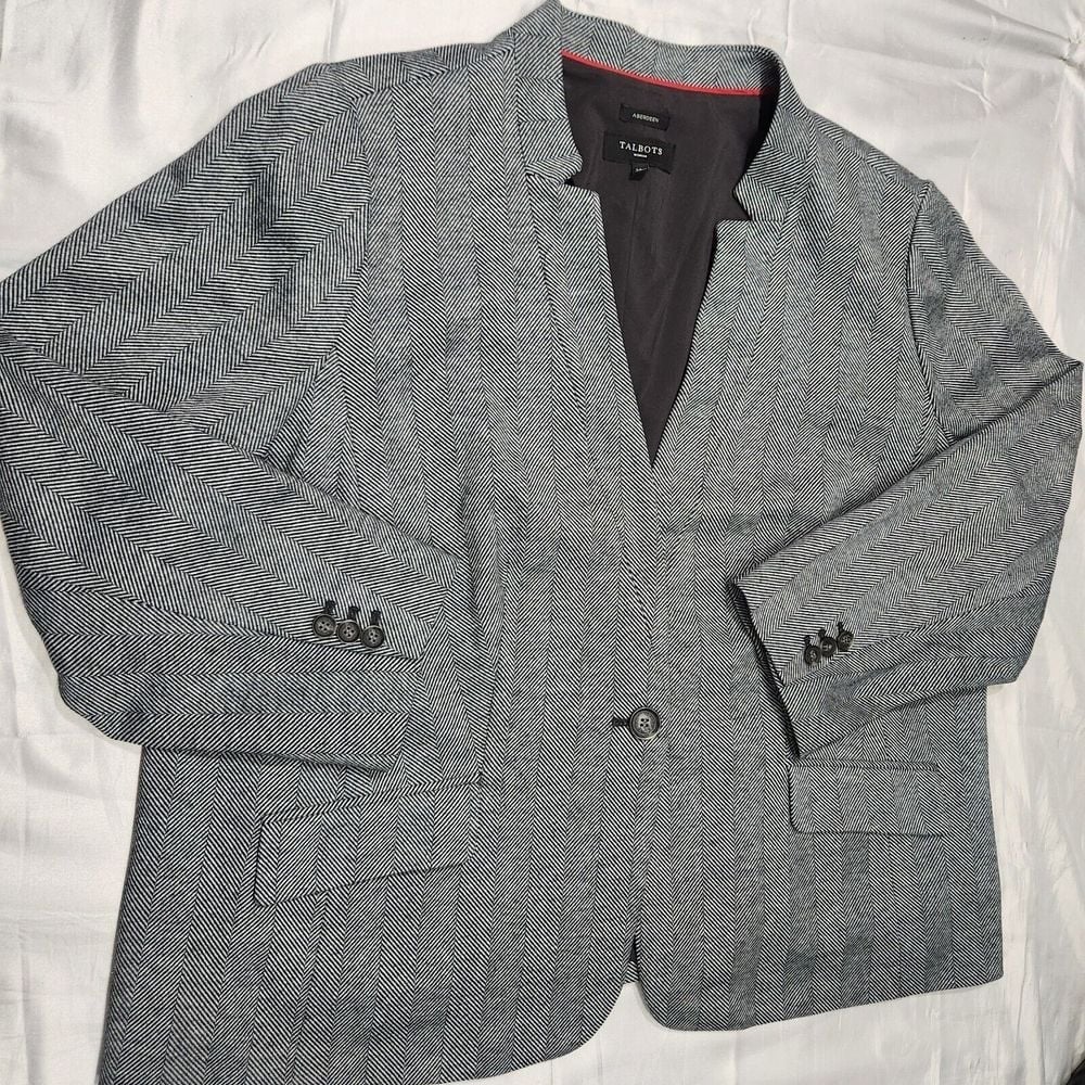 Talbots Aberdeen Blazer Women 24W Herringbone Tweed Buisness Office Mature Plus