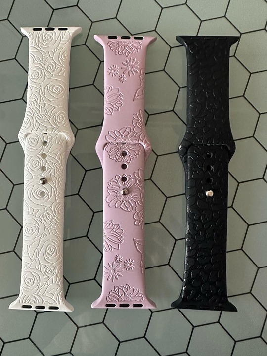 Only Band - 3 Pcs Silicone strap For Apple Watch band 3D Printed 38mm 40mm 41mm