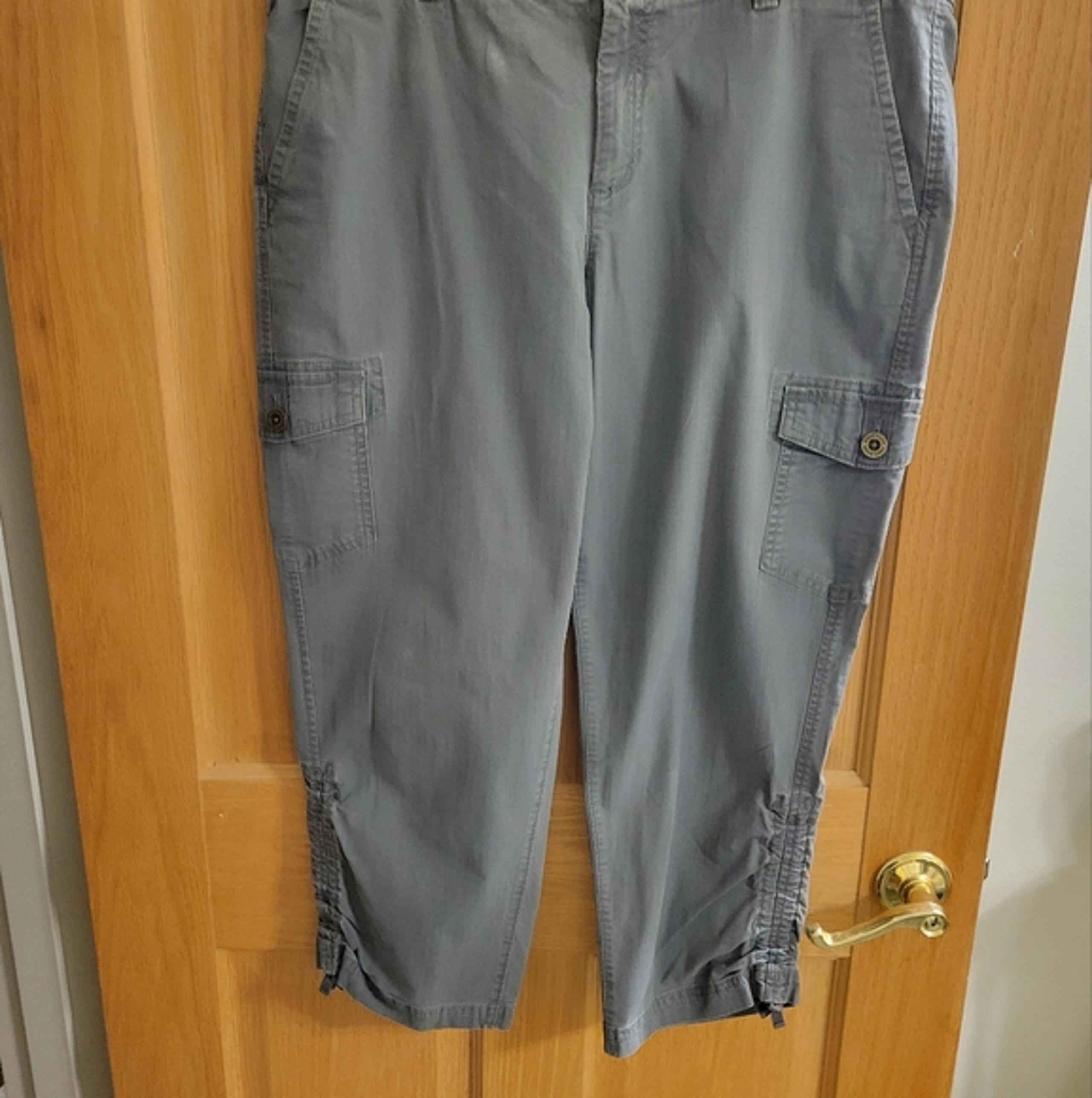 Eddie Bauer Gray Cargo Pants with Straight-Leg Cut