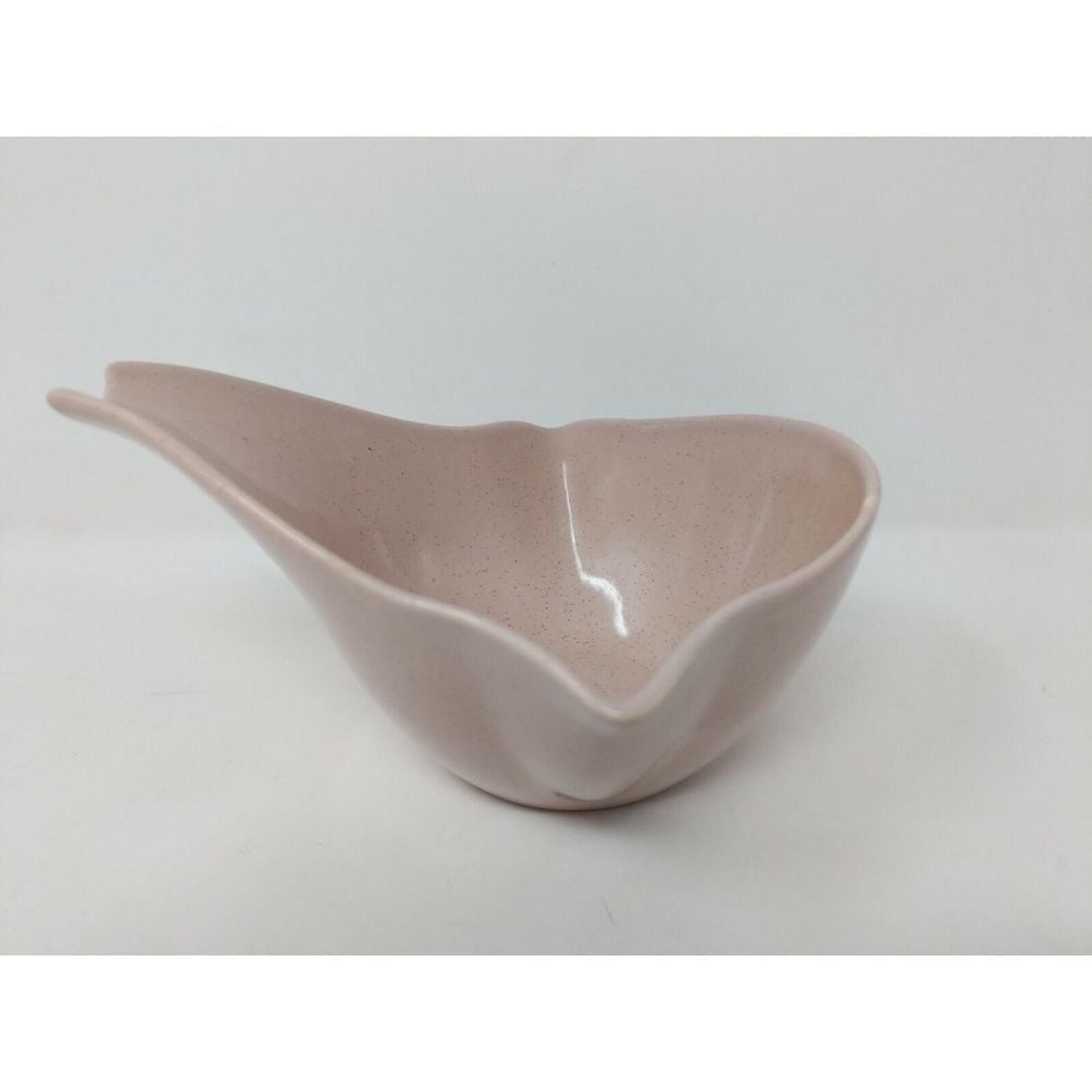 Mid Century Modern Monterey California Pottery Gravy Boat Speckled Organic Pink