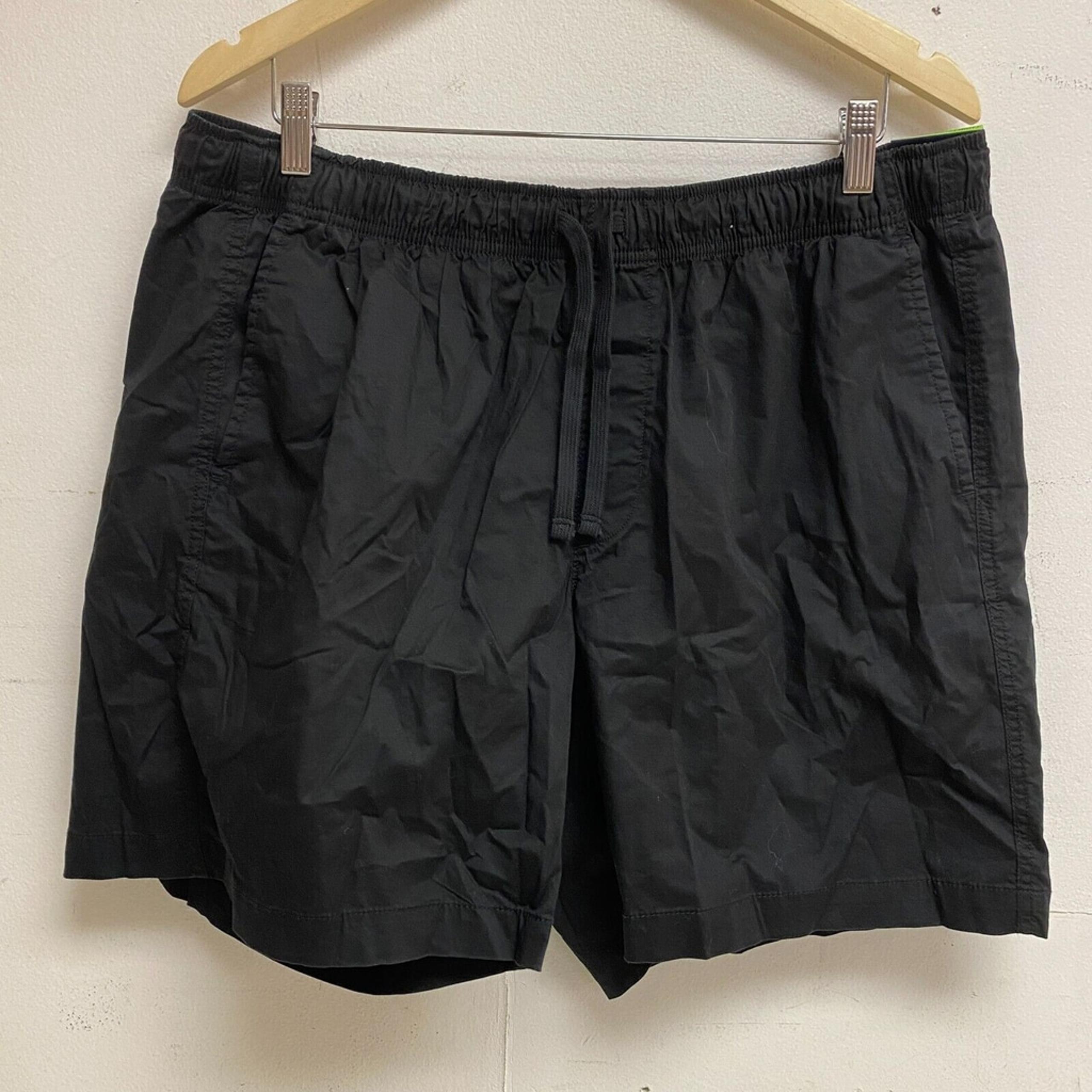 DSG Men's 6" Inseam Cotton Woven Shorts Pure Black Solid Relaxed Fit Size XL New