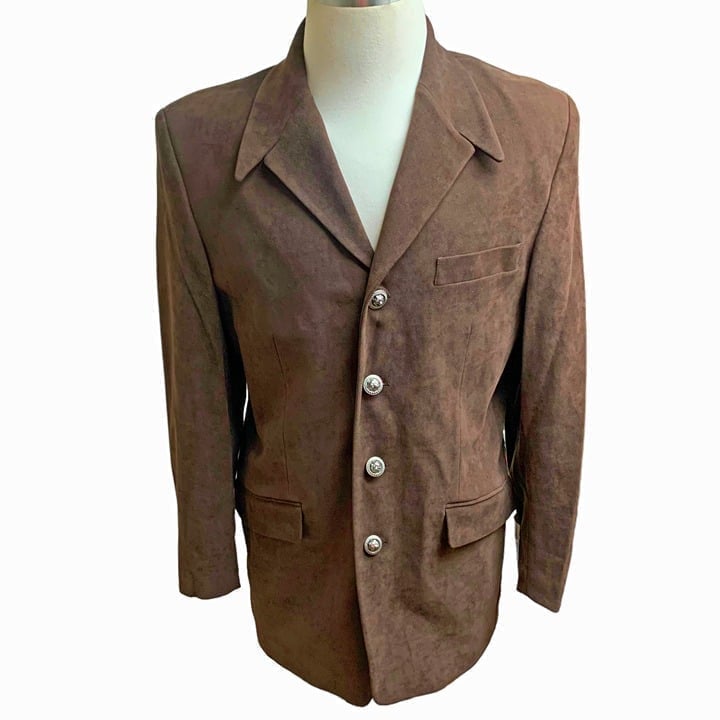 Pronti Collection by Phita Chocolate Microsuede Blazer Sports Coat