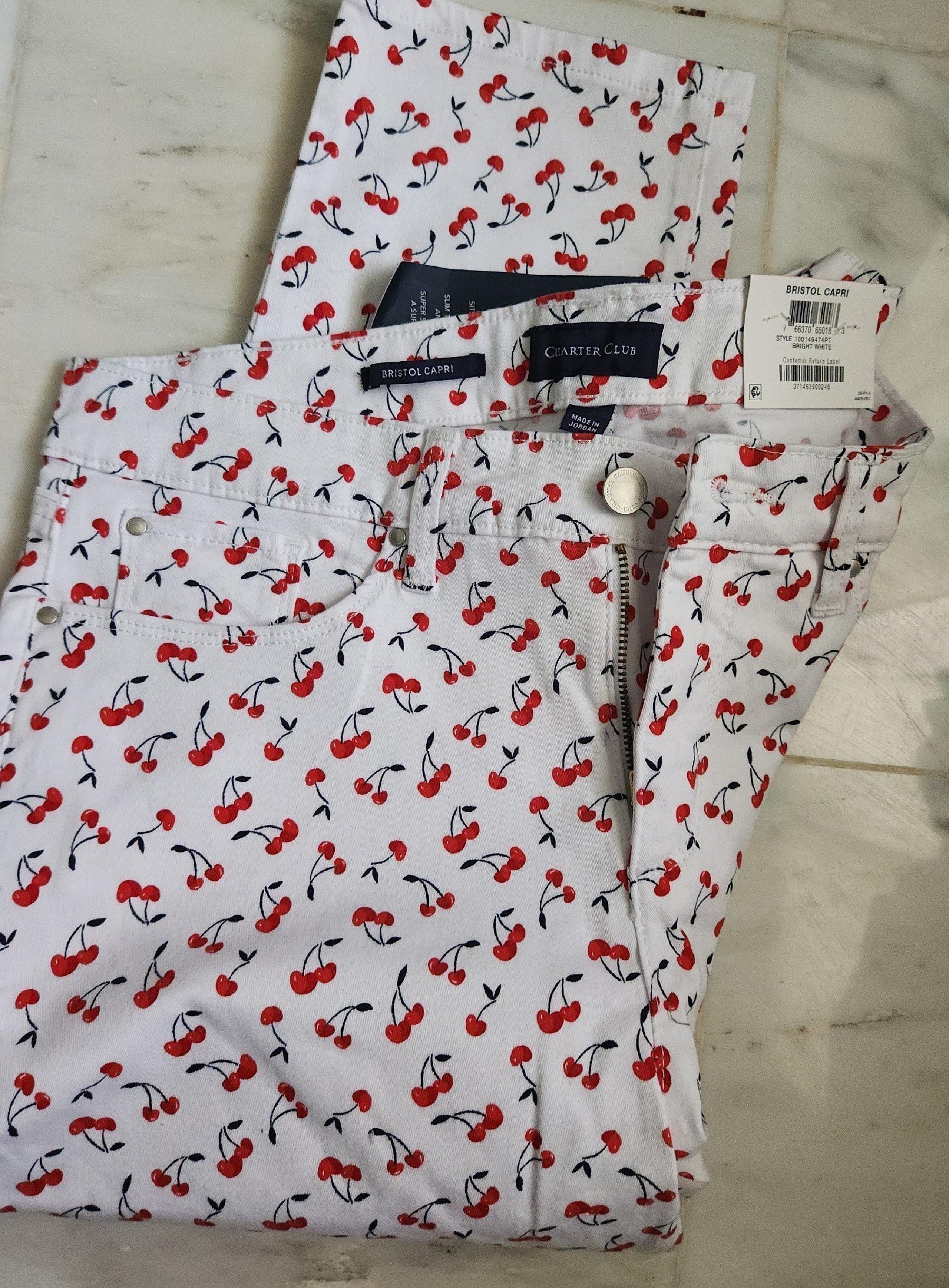 Charter Club Cherry Capris Pants 10P NWT