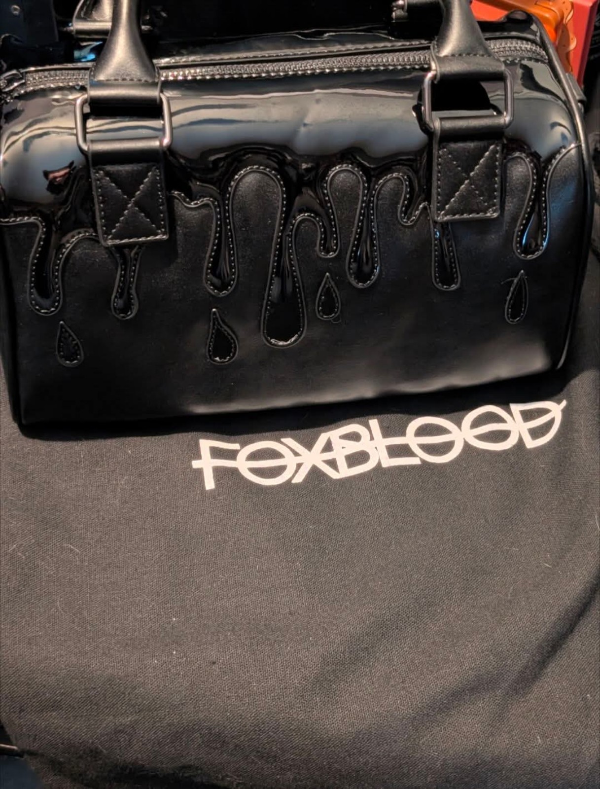 Foxblood Black Oil Slick Slime Mini Bag NWT