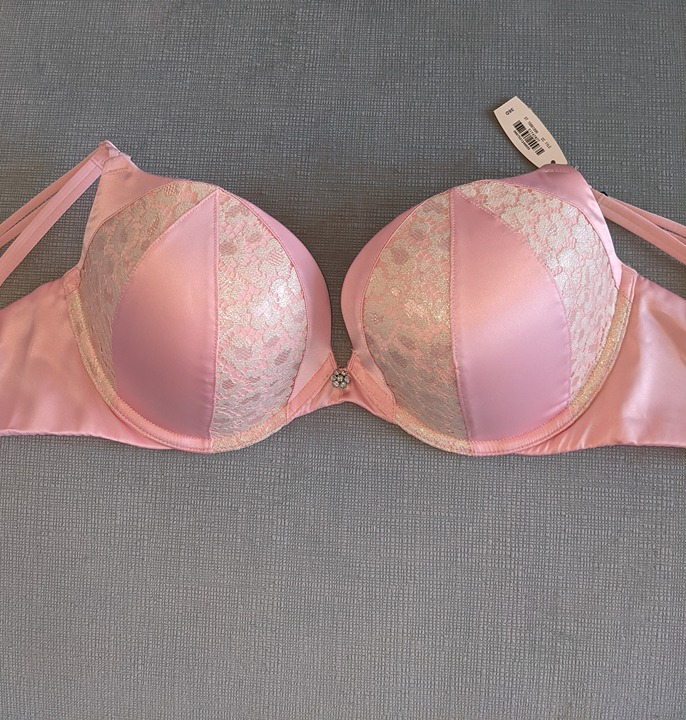 VS vintage pink satin push up bra 36D
