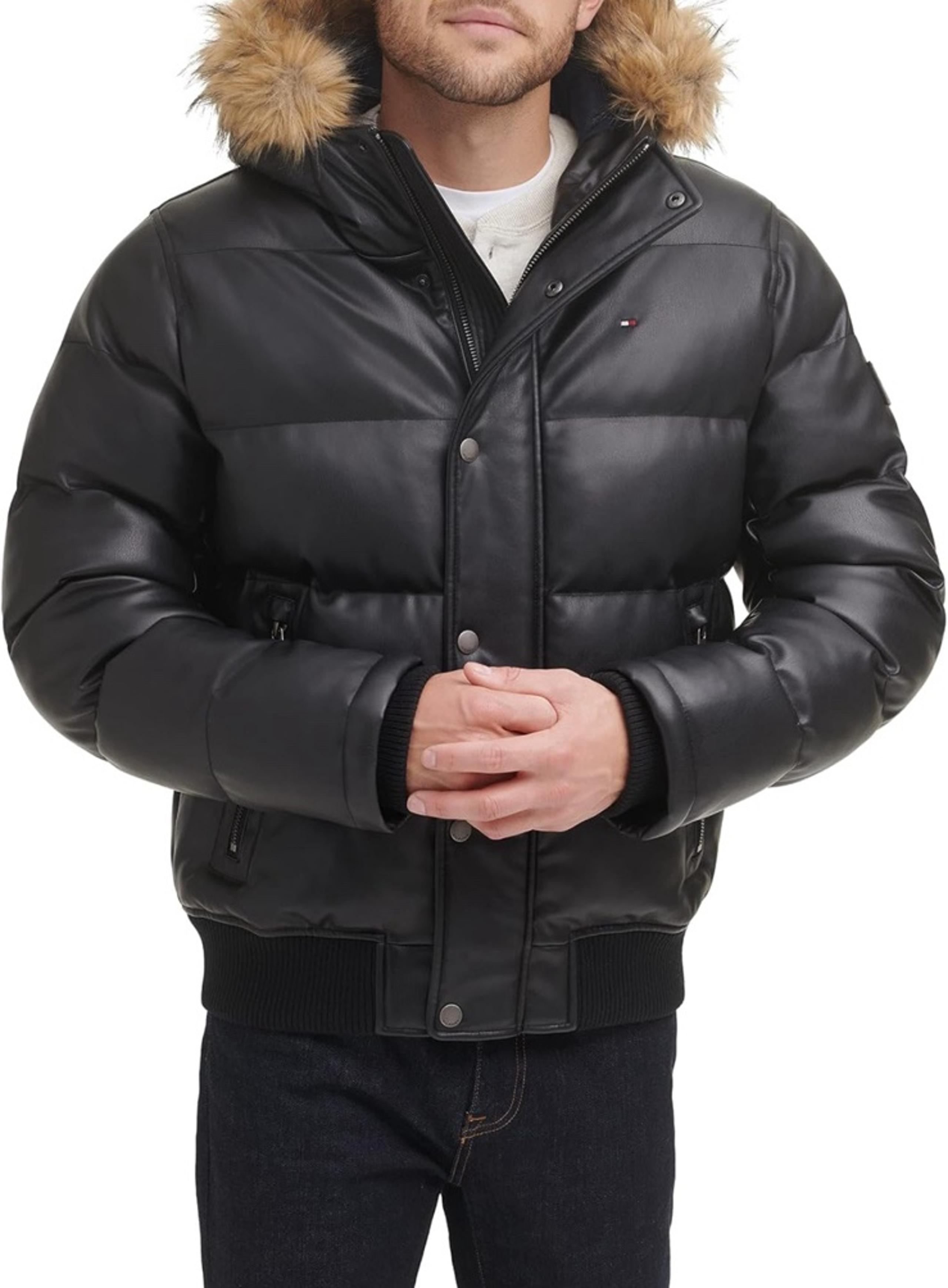 Tommy Hilfiger Leather Puffer Jacket MSRP = $325