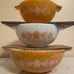 Pyrex Butterfly Gold Cinderella 3 Piece Nesting Mixing Bowl Set 442-444