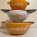 Pyrex Butterfly Gold Cinderella 3 Piece Nesting Mixing Bowl Set 442-444