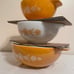 Pyrex Butterfly Gold Cinderella 3 Piece Nesting Mixing Bowl Set 442-444