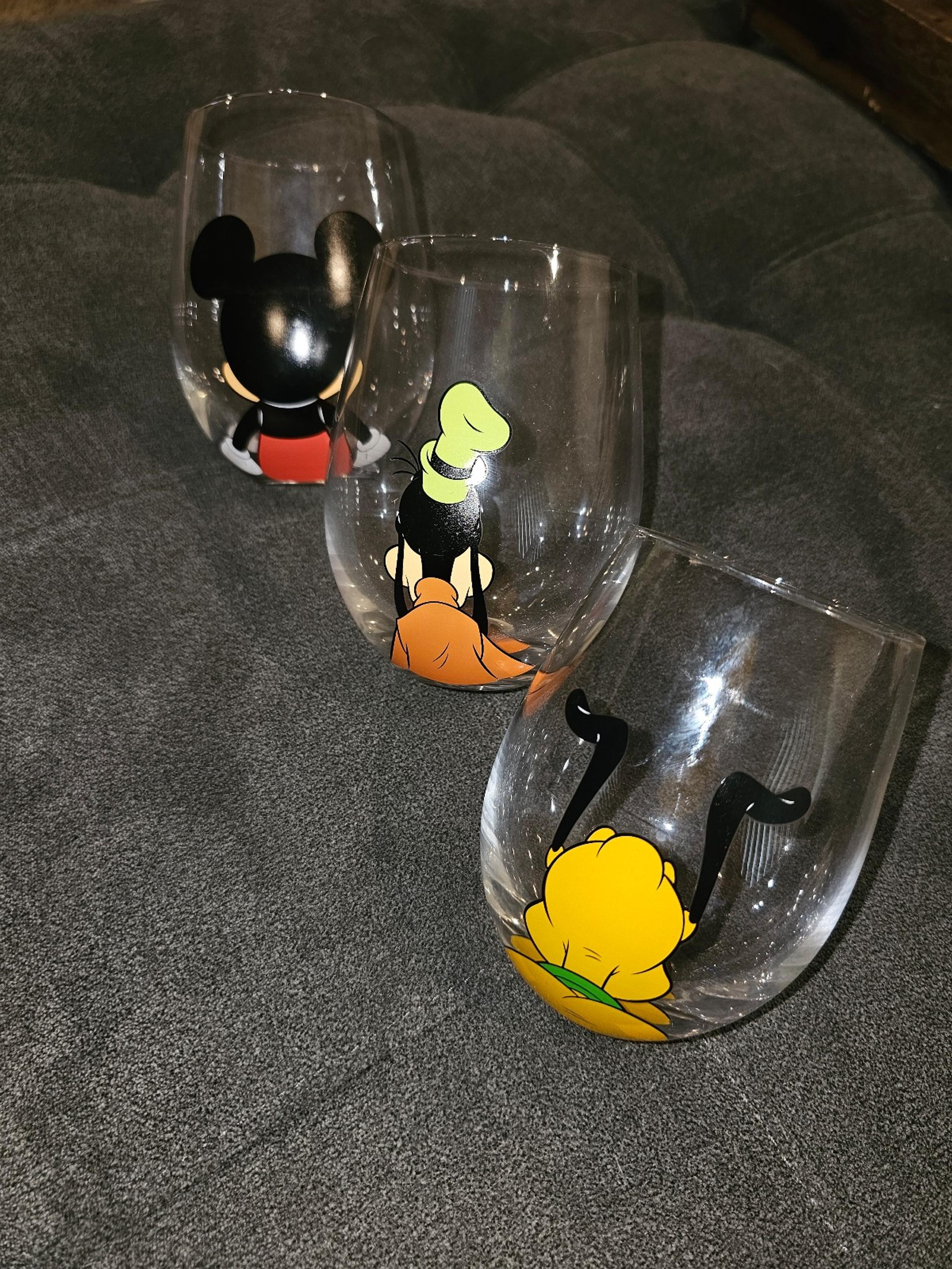 Set of 3 Disney Character Wine Glasses