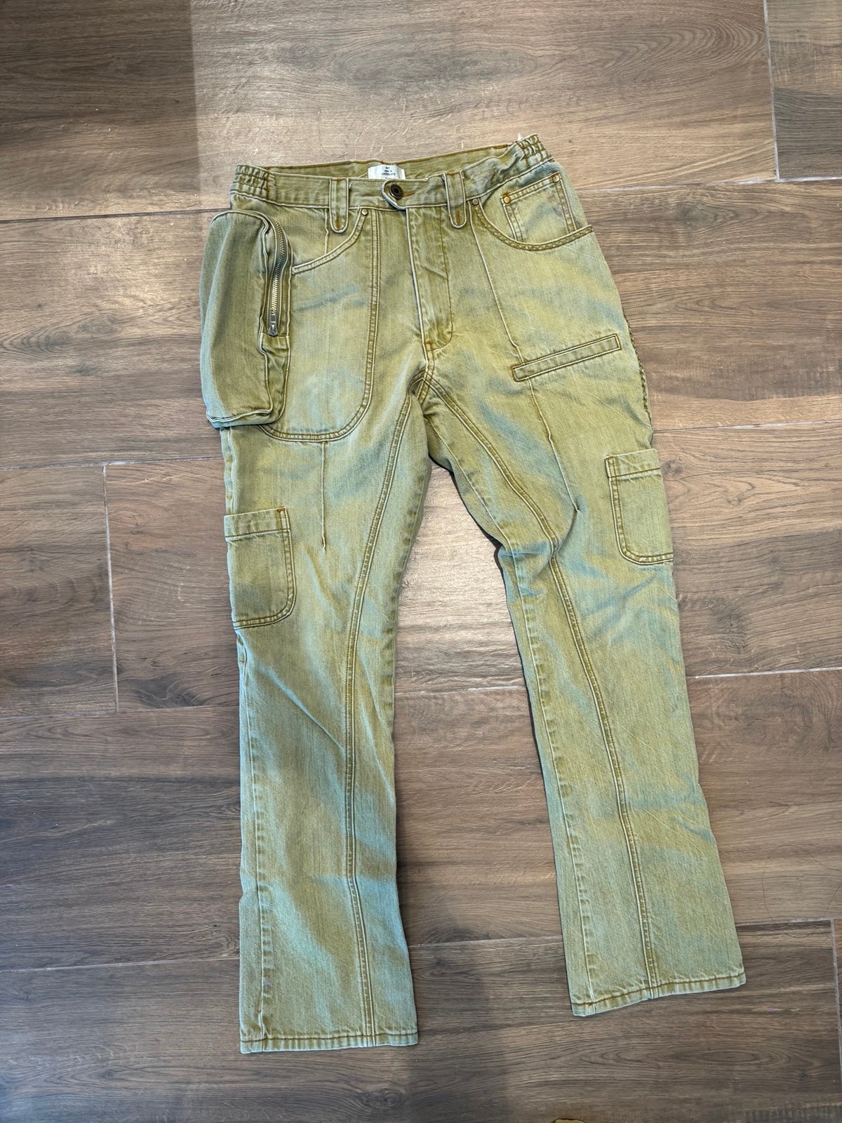 Rare Green Denim Cargo Pants Men’s 32