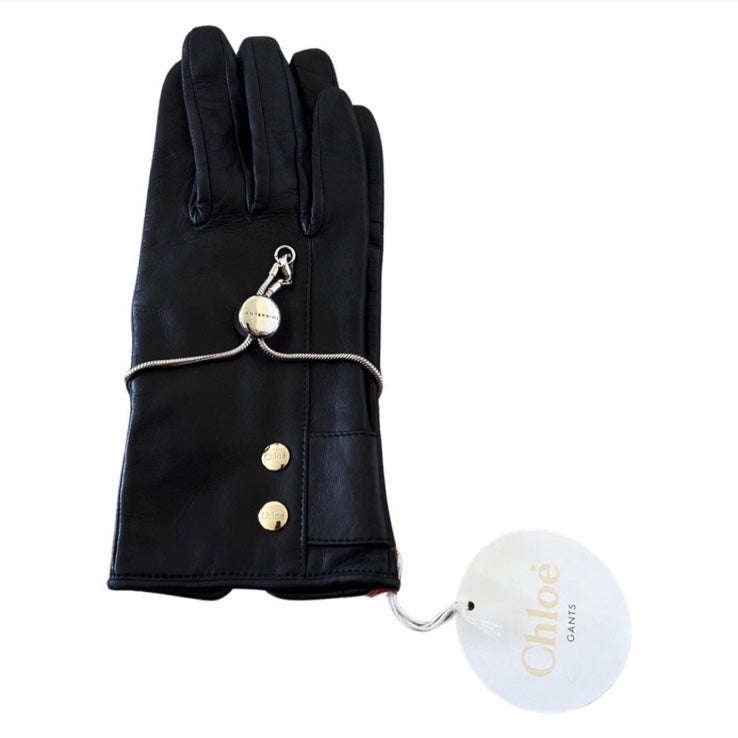 Chloe GANTS Women's Leather Gloves 21cm NWT