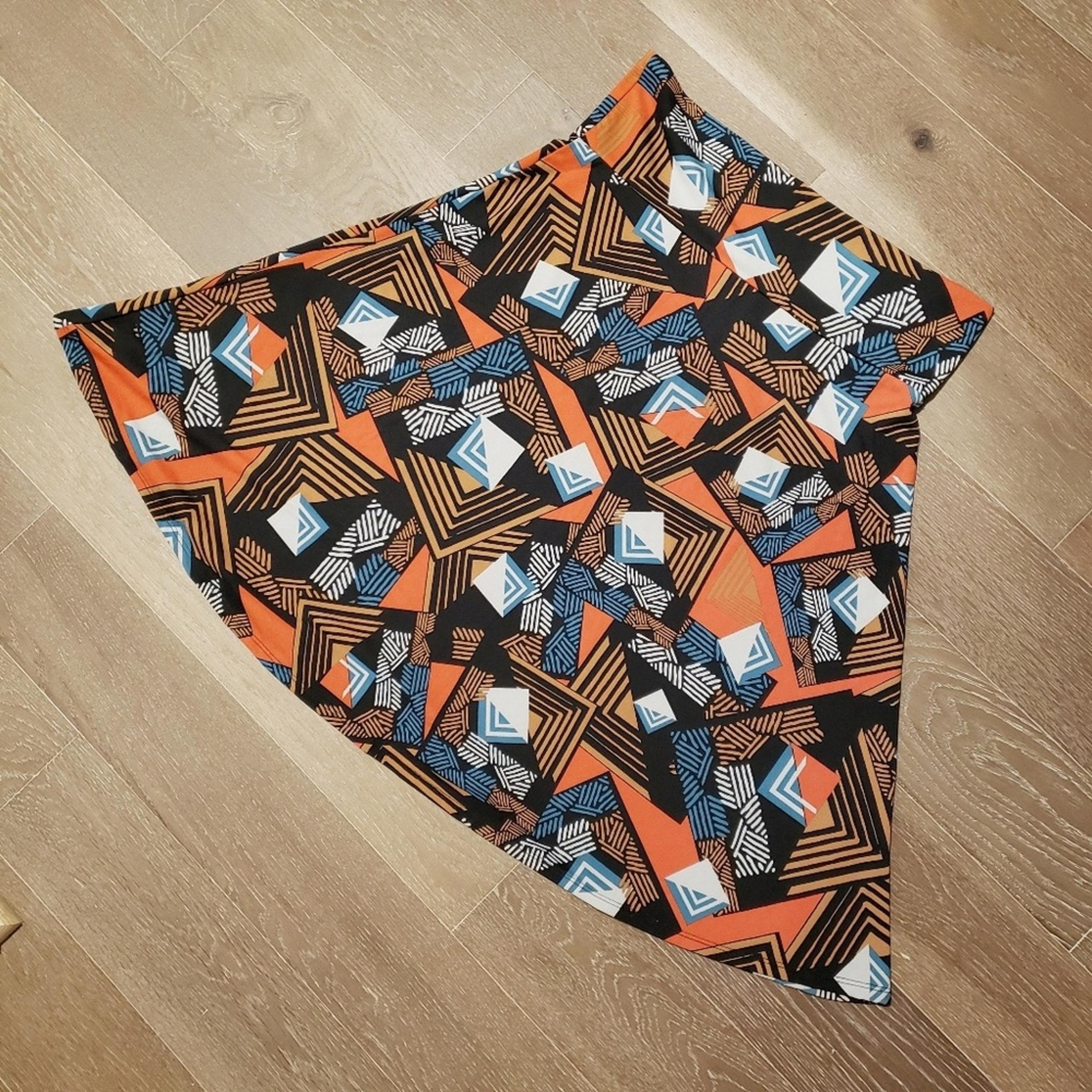 NEW LulaRoe Azure Geometric Skirt Womens Plus Size 2XL Azted Midi Full A-Line