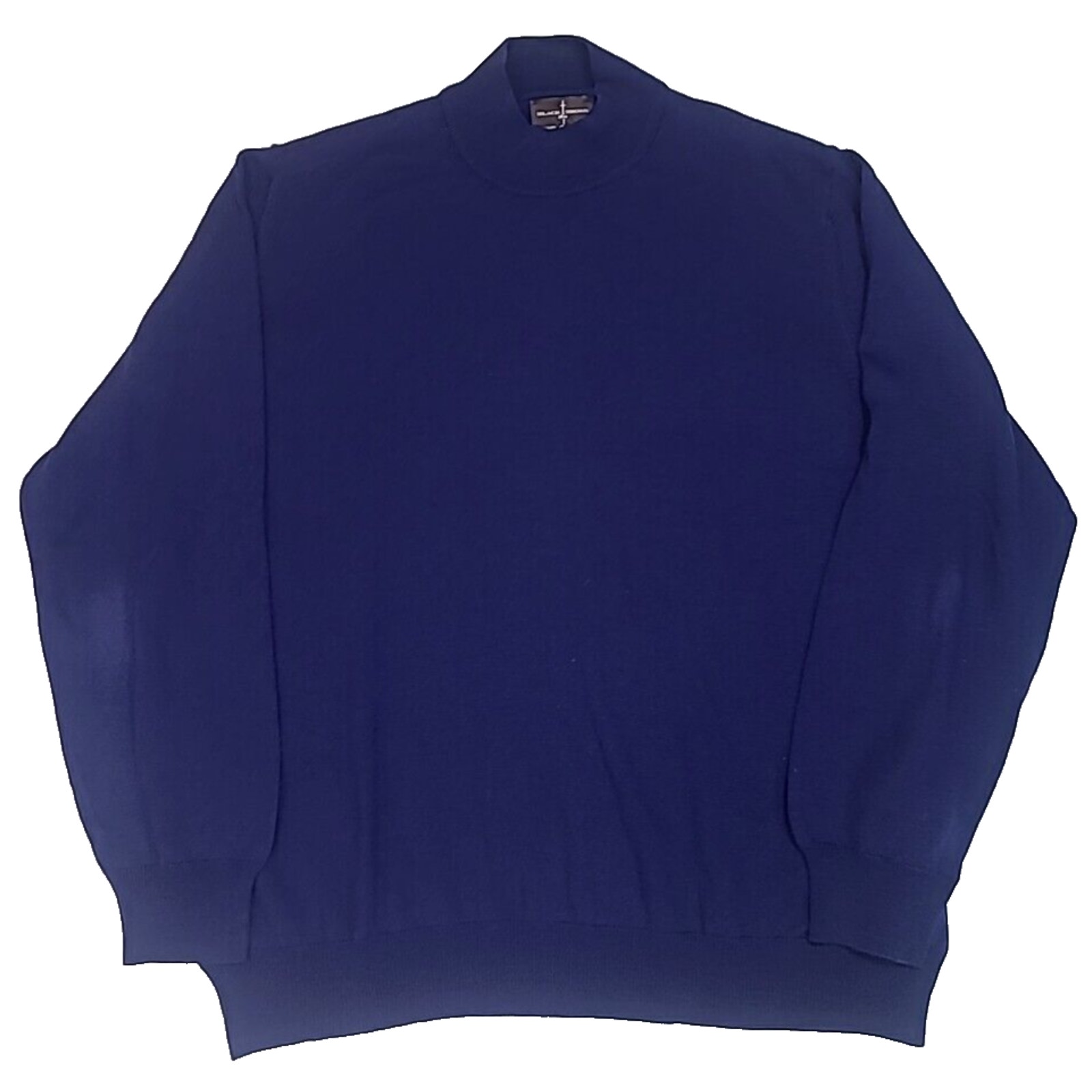 Black Brown 1826 Pullover Sweater Men's XXL Merino Wool Navy Blue Mock Neck