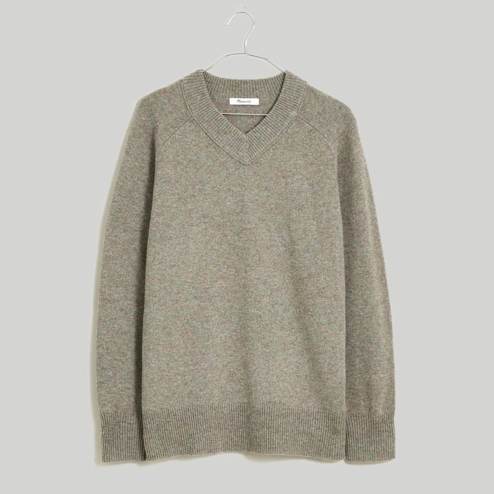 Madewell Regenerative Wool Slate Sage V-neck Sweater NWT