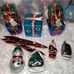Stunning Vtg Blown Glass Christmas Ornaments Hand Painted Santa Gifts & MORE #37