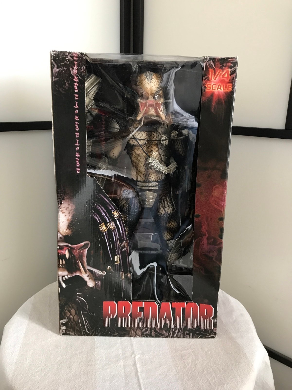 NECA 18 Predator 1/4 Scale Unmasked Open Mouth Predator Reel Toys Rare New MIB