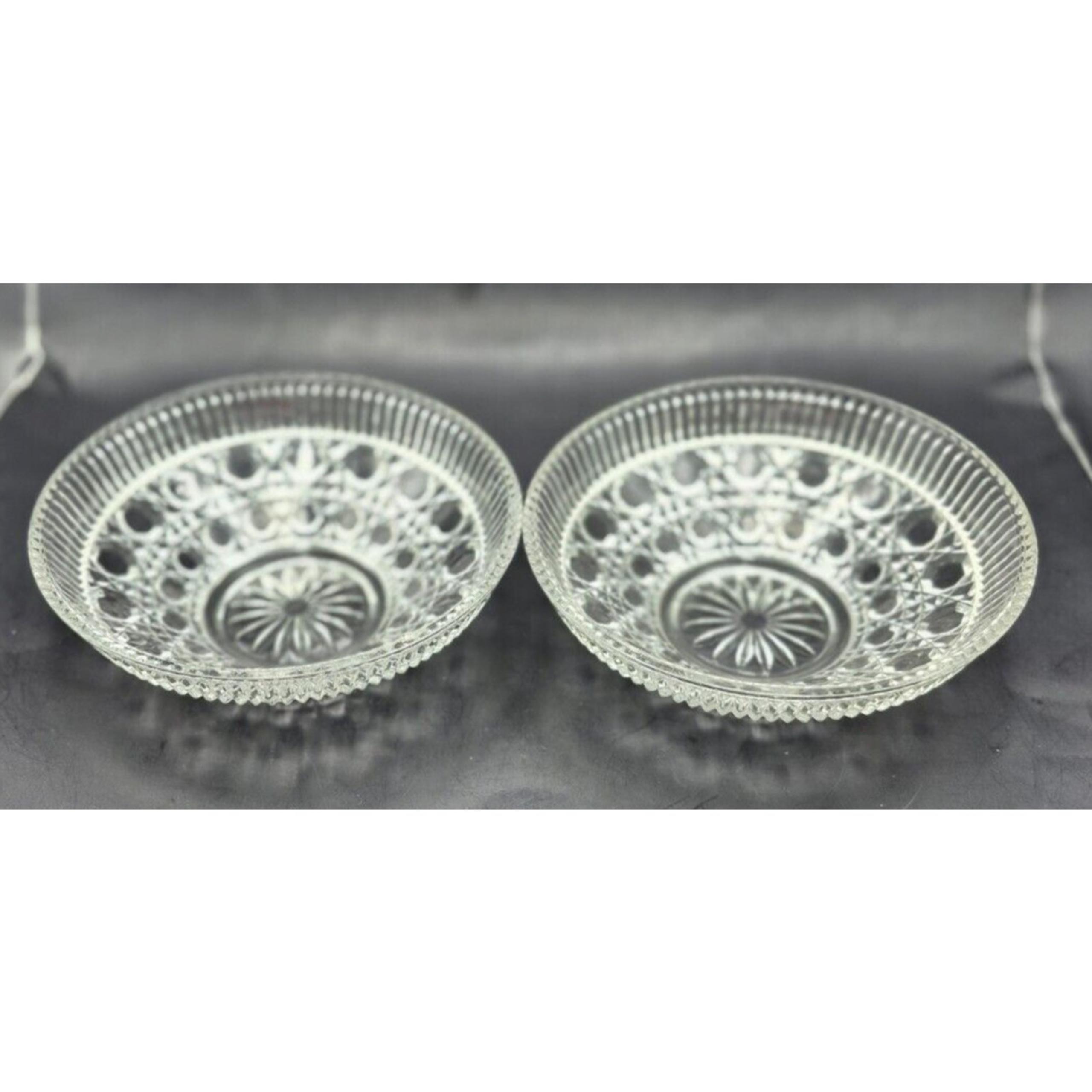 Vintage Federal Glass Windsor 7" Clear Round Bowl Set of 2 Stunning!
