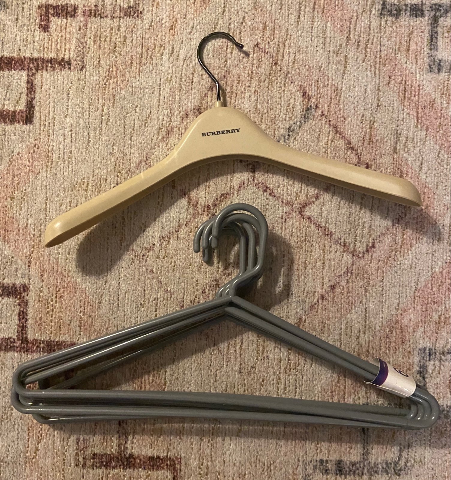 Burberry Hanger and 6 New Plastic Hangers