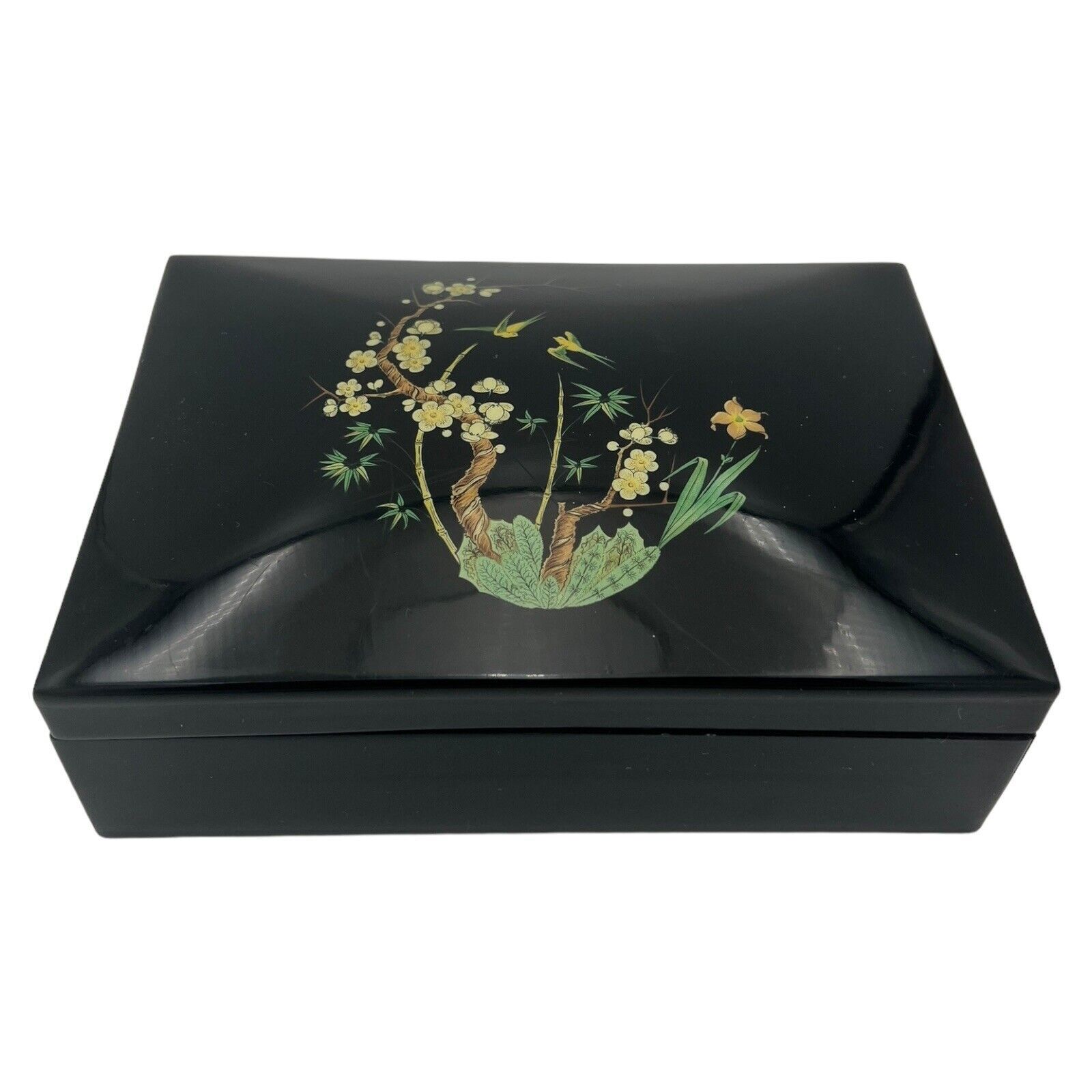 VTG 1920s DuPont Lucite Ming Decorated Dresser Box Japanese Lacquer Style