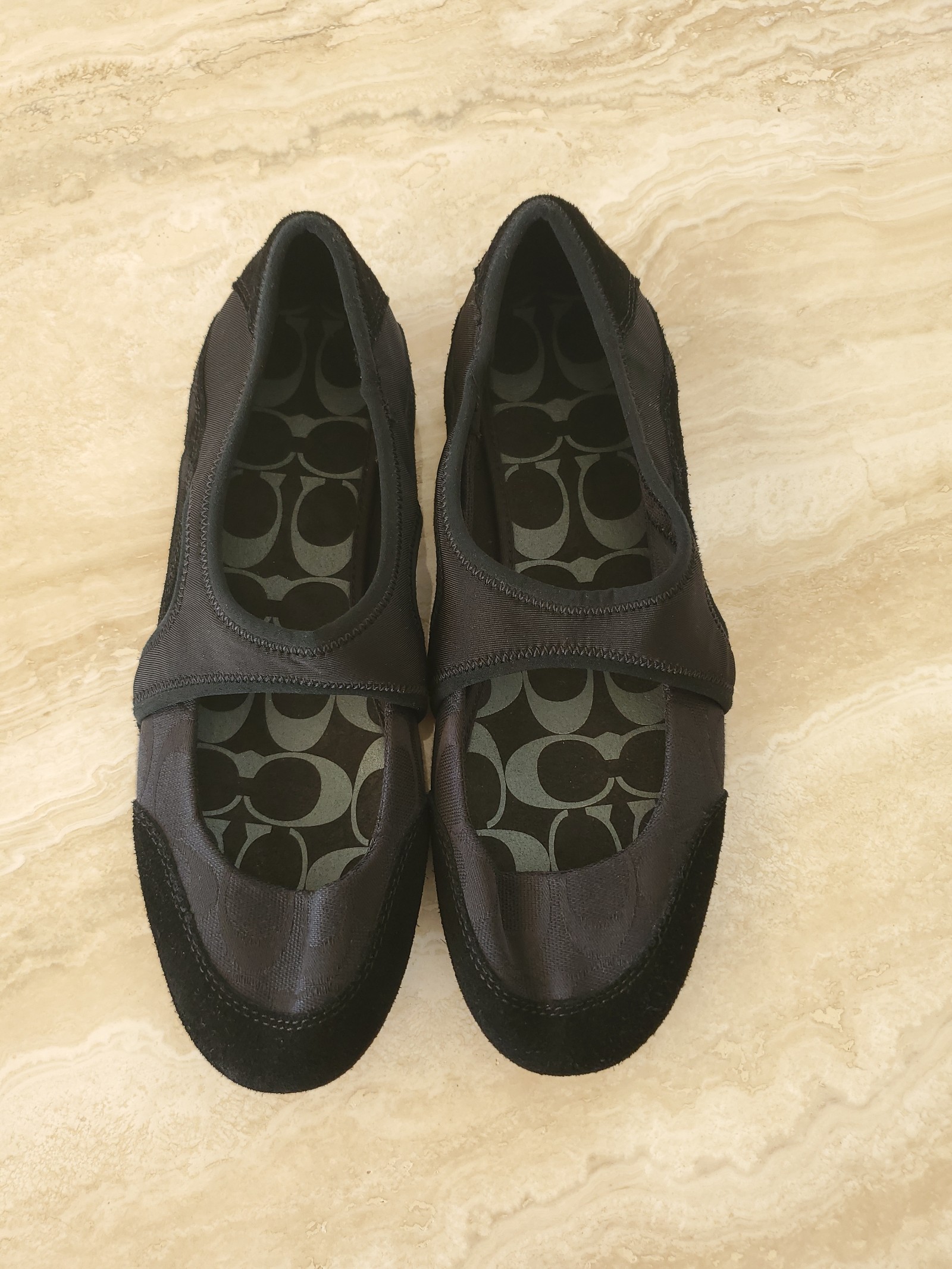 NWOT BEAUTIFUL, RARE COACH ROSEDALE BALLET SLIPPERS/FLATS BLACK SIZE 9B