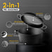 2-in-1 Pre-Seasoned Cast Iron Dutch Oven Pot with Skillet Lid Cooking Pan