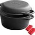 2-in-1 Pre-Seasoned Cast Iron Dutch Oven Pot with Skillet Lid Cooking Pan