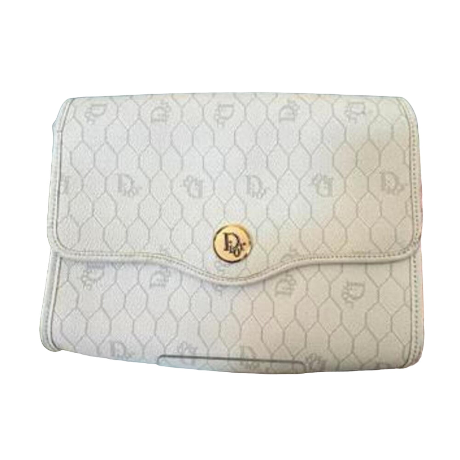Christian Dior VINTAGE Cream & Gray Leather Crossbody (CDXX061)