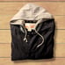 Dunlop Mechanics Bomber Jacket XXL Black w/Sewn in Grey Hoodie Zip And Button