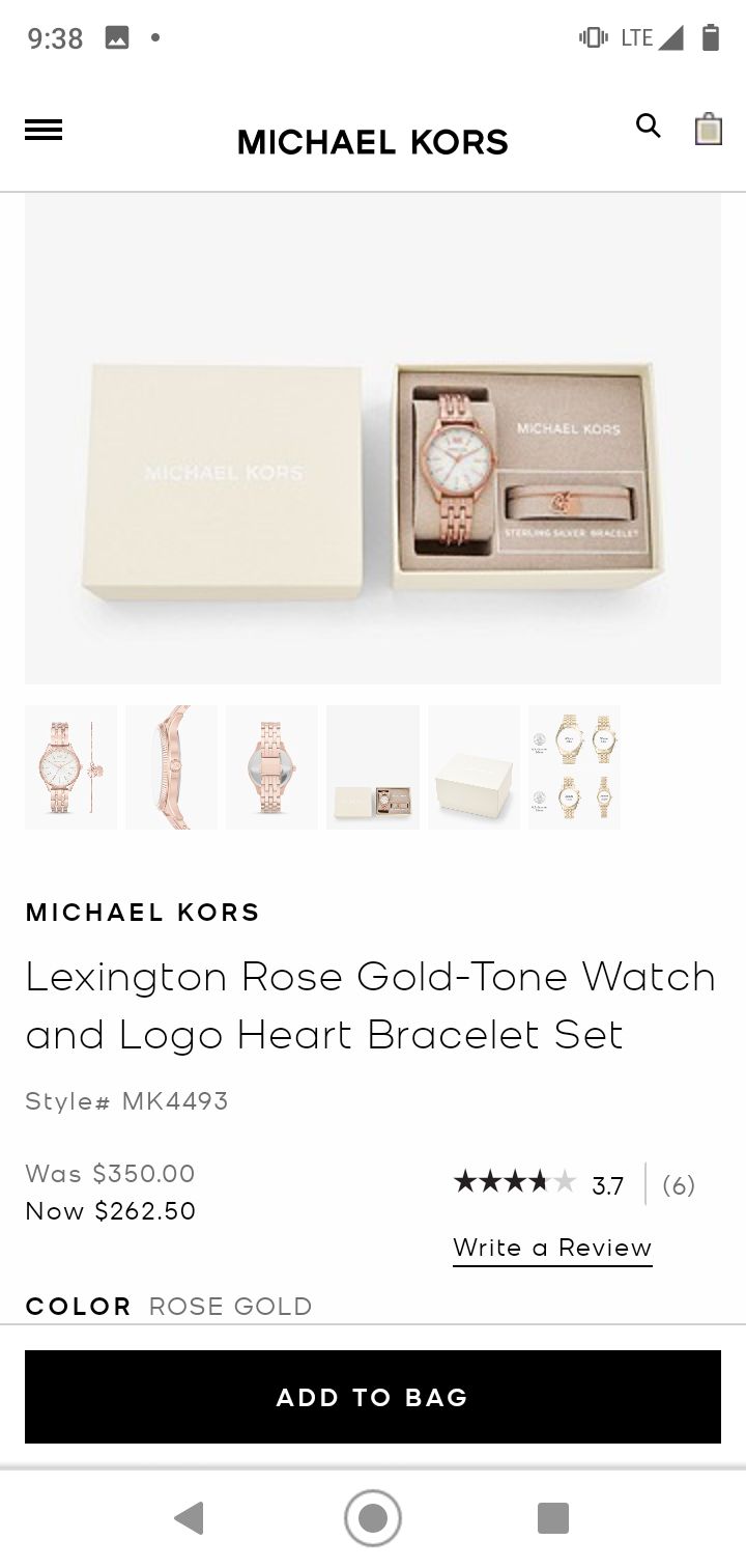 Mkors watch and bracelet gift set