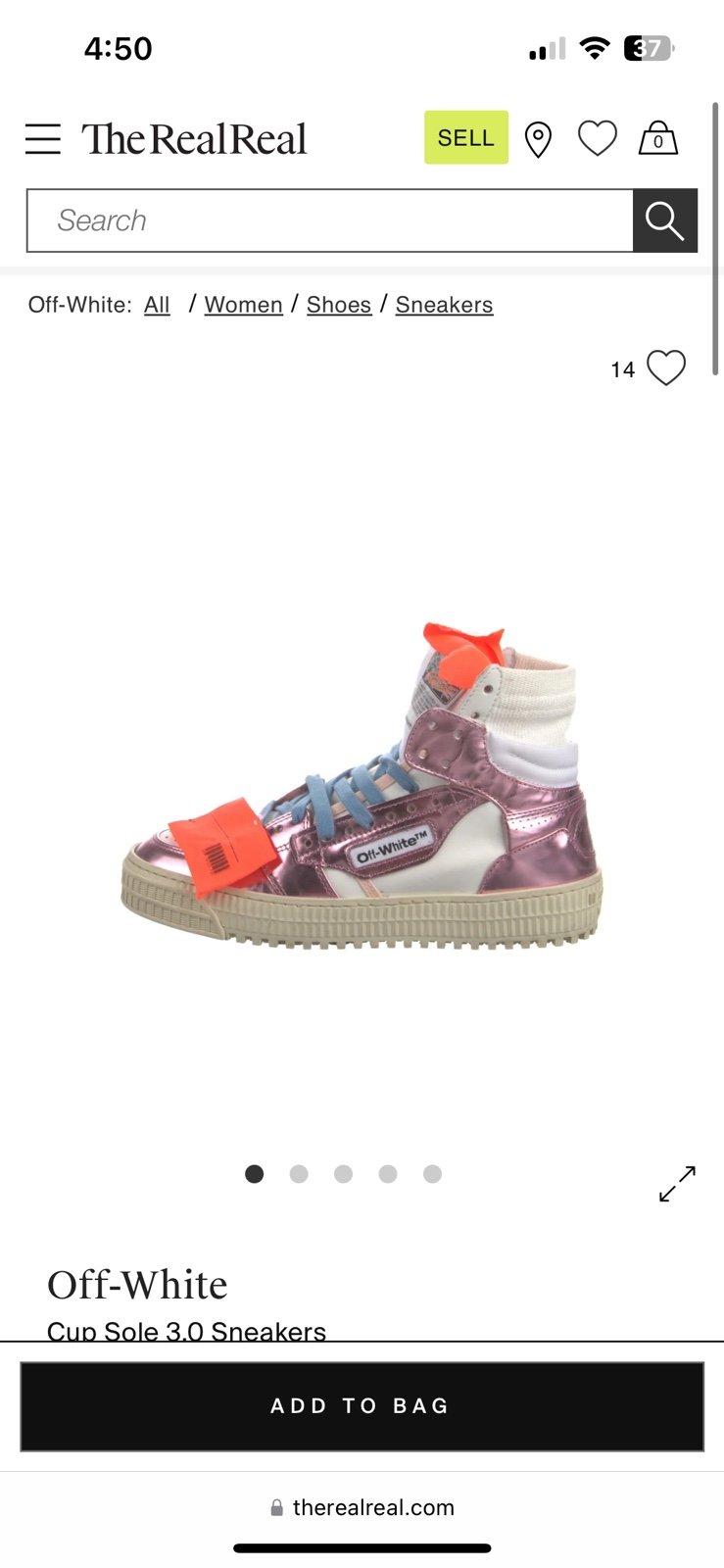 Off-White Court Cup Sole 3.0 High Top Sneakers by Virgil Abloh. Euro size 35/US