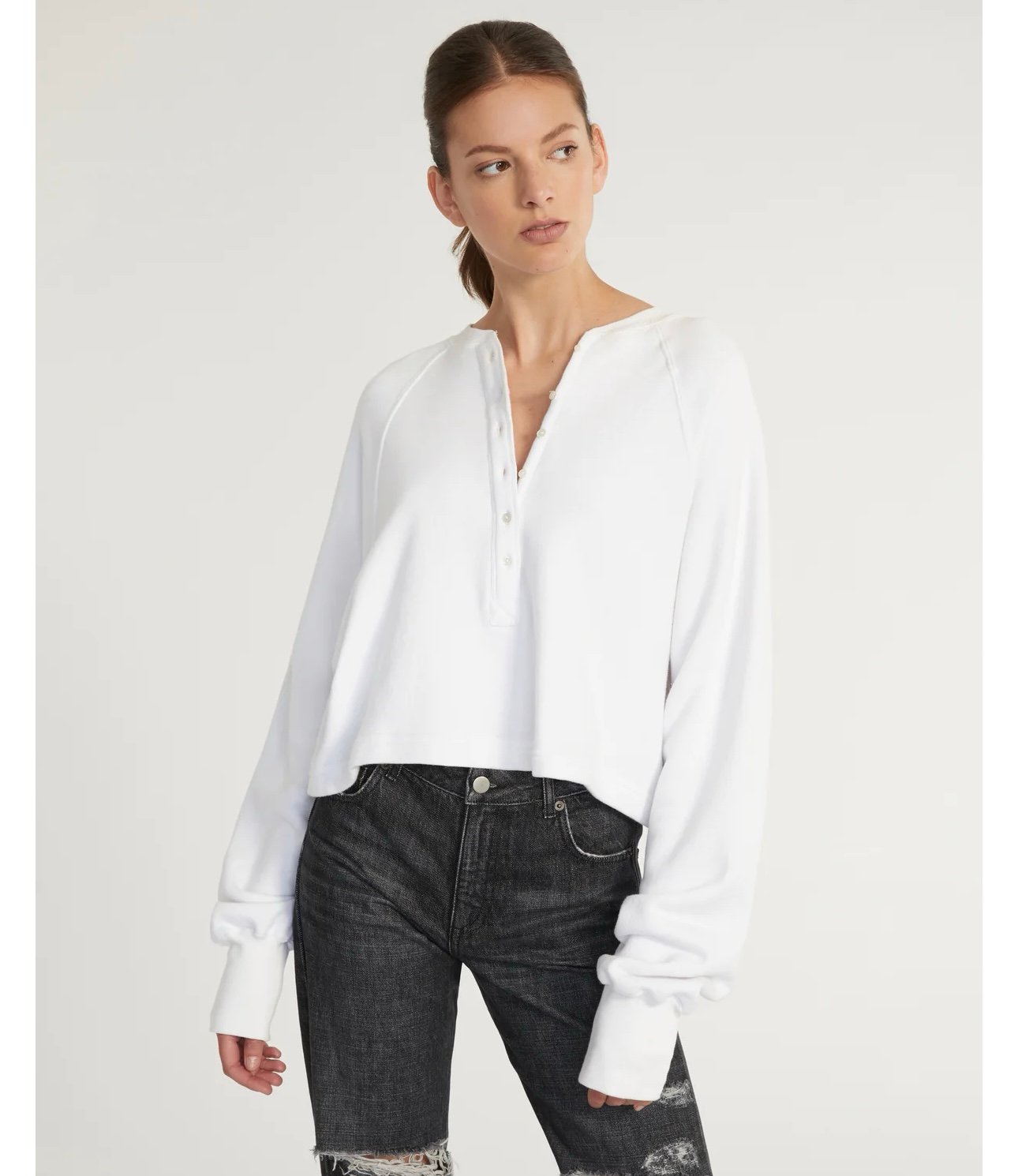 Marissa Webb cropped sweatshirt henley
