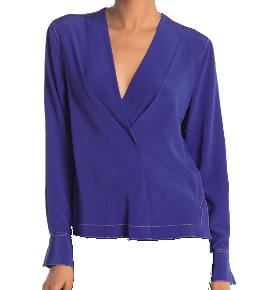 NWT Rag & Bone Shields Silk Top cobalt blue