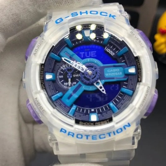 G-SHOCK with lights-White Blue