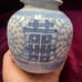 Antique Chinese Blue White Jar , 4”