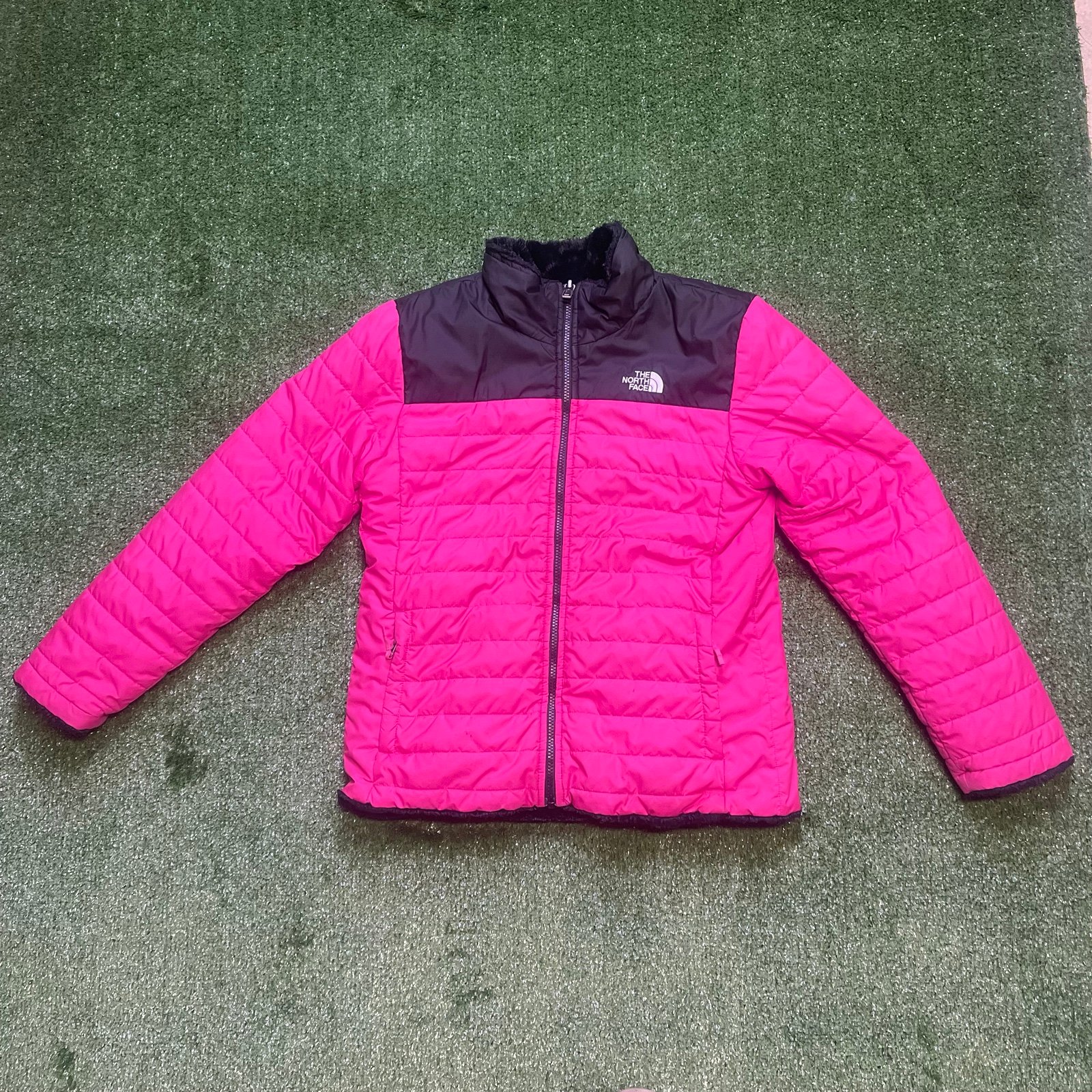 THE NORTH FACE REVERSIBLE MOSSBUD SWIRL JACKET GIRLS Size XL