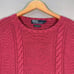 Vintage Polo Ralph Lauren Hand Knit Sweater Womens Large Pink Cable Knit Grandma