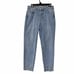 Zara Basic Denim Metal Grommet Rings Fray Raw Hem Cropped Button fly Jeans Sz 4