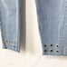 Zara Basic Denim Metal Grommet Rings Fray Raw Hem Cropped Button fly Jeans Sz 4