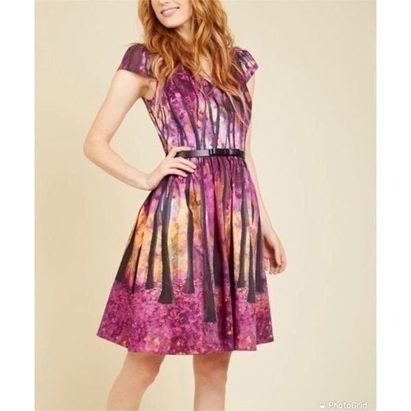 ModCloth Thicket Frondescent Fete A-Line Dress