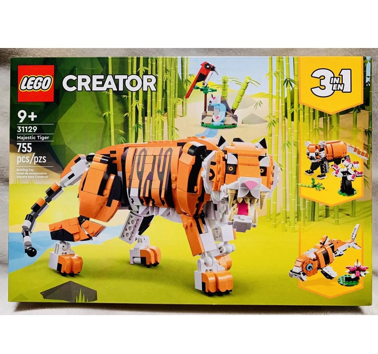 LEGO Creator 3 in 1 Majestic Tiger Building Set Transforms from Tiger to Panda