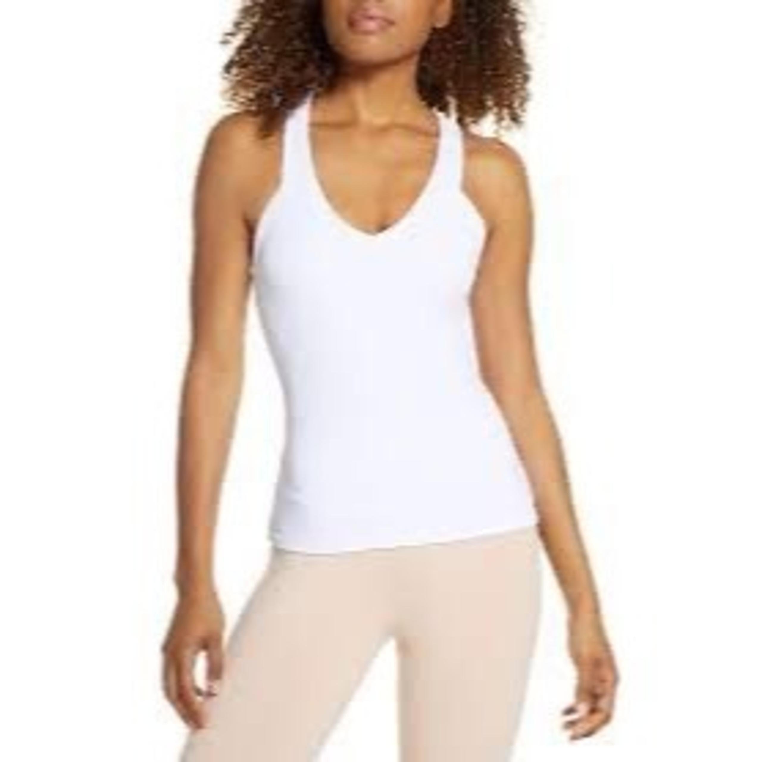 Alo Shirt Womens XS White Yoga Elevate Tank Top Activewear Athletic V Neck