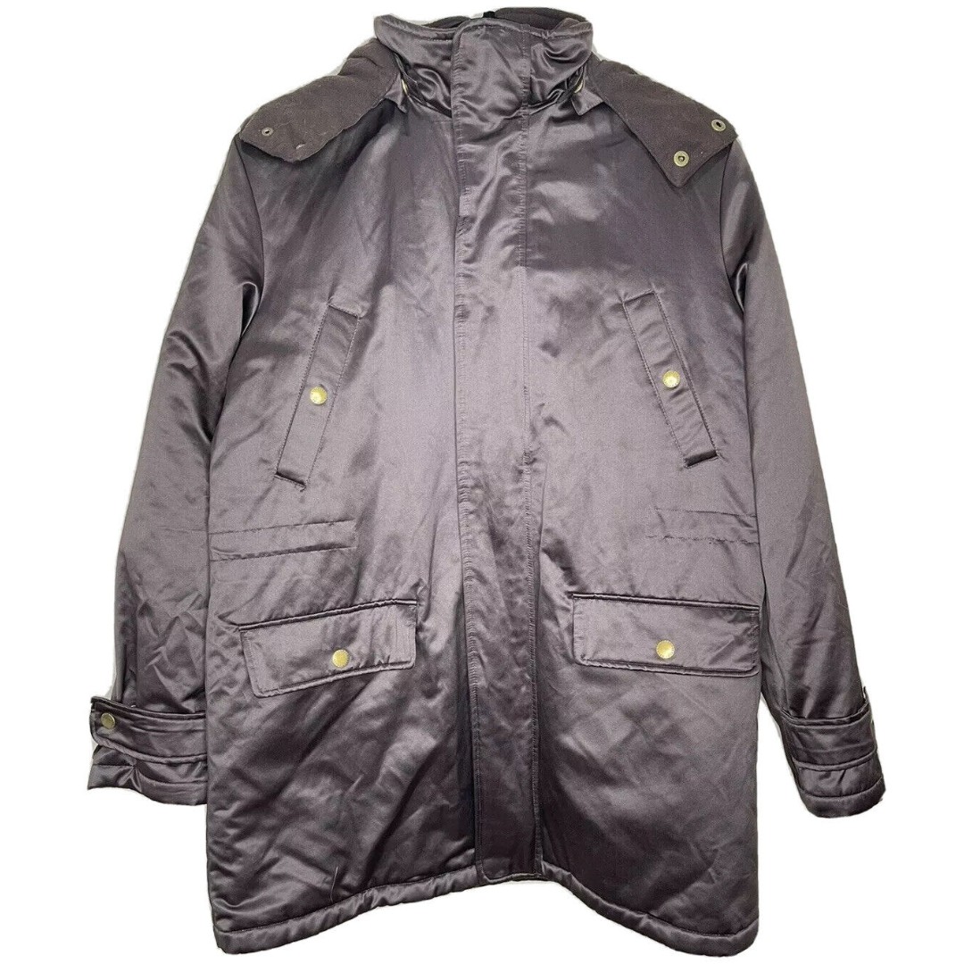 Lauren Ralph Lauren Brown Paddled Barn Coat Zipper Snap Closure Womens Large