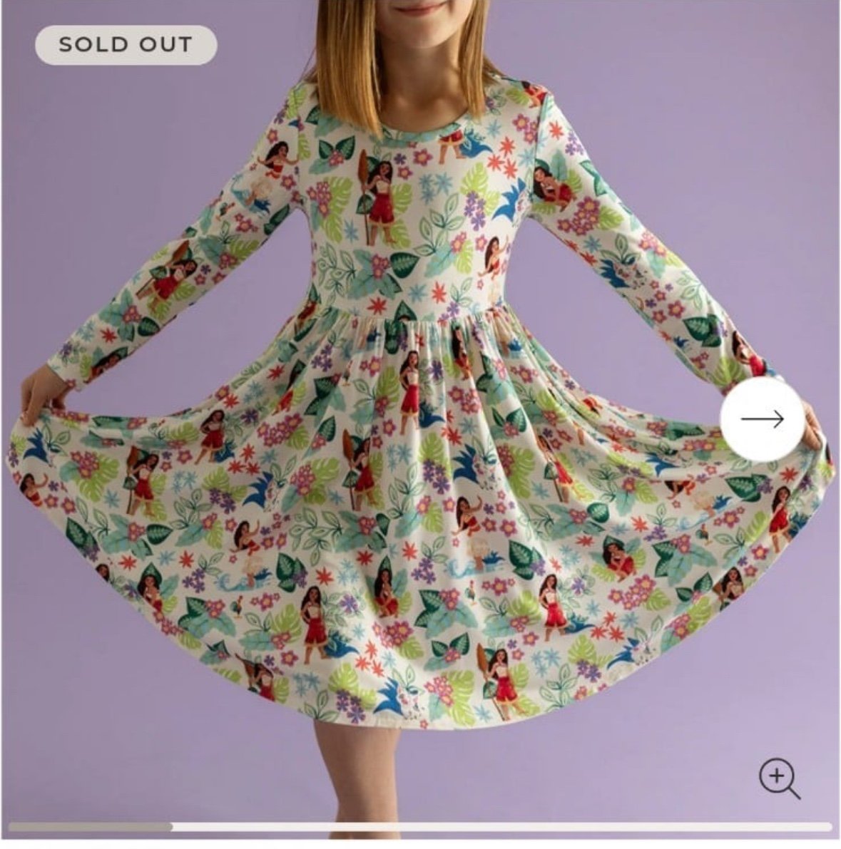 Posh Peanut Moana Floral Twirl Dress with matching Bow