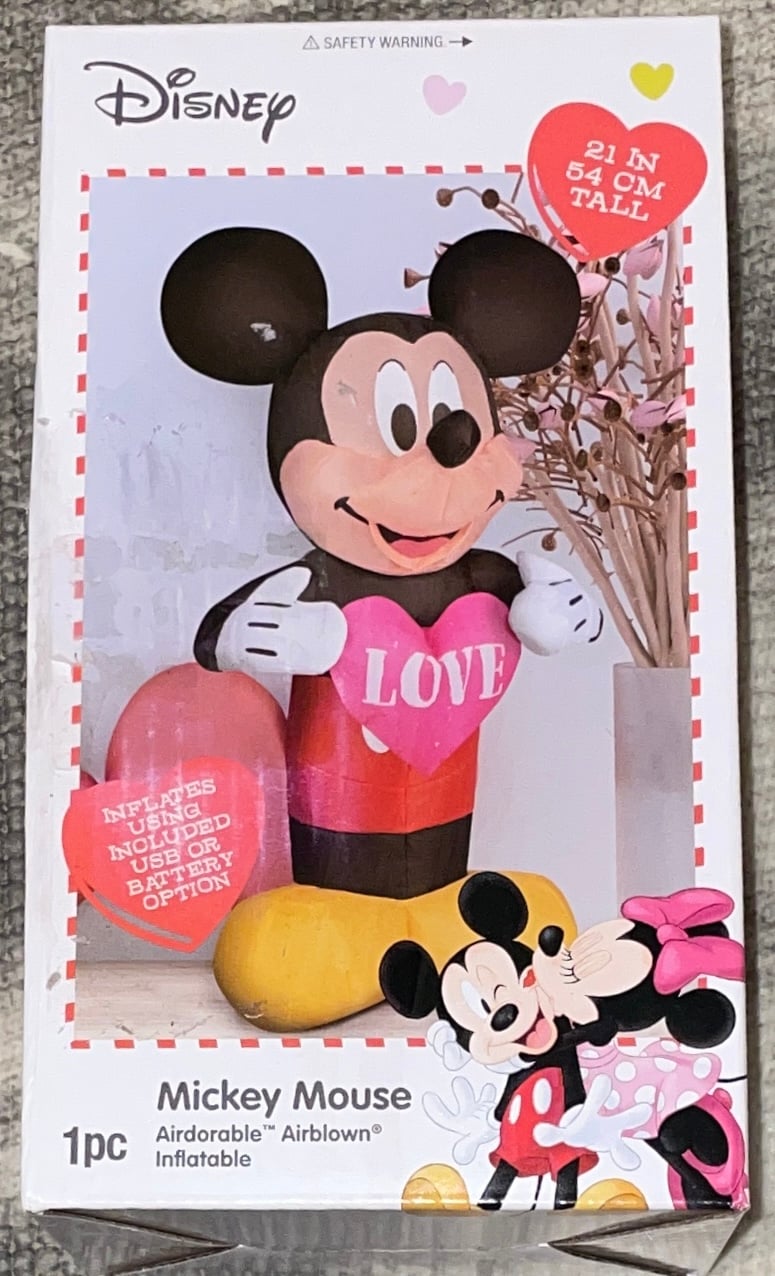 NIB Mickey Mouse Valentines Day inflatable stands 21”